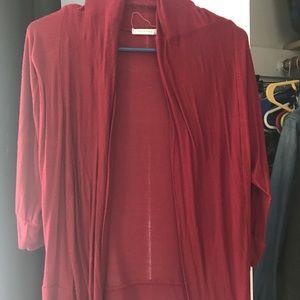 Red 3/4 sleeve cardigan